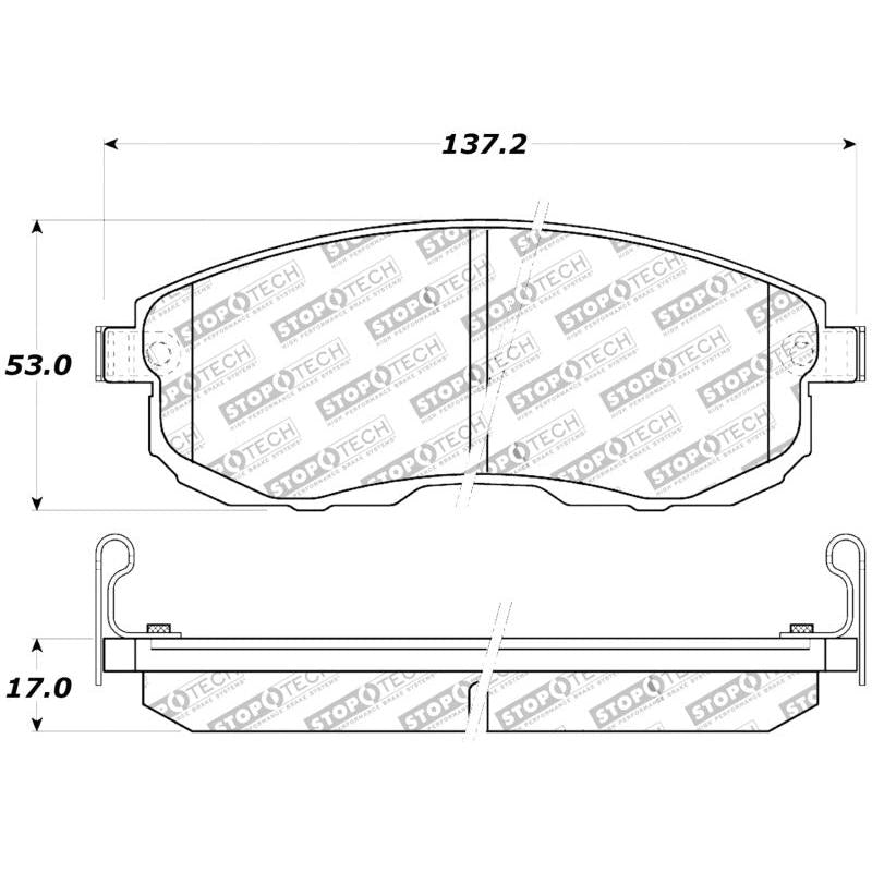 StopTech Performance 02-05 Infiniti G35 / 07-09 Nissan Altima/Sentra / 6/02-05 350Z Front Brake Pa