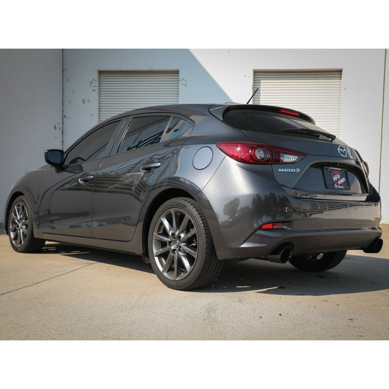 aFe Takeda 2-1/2in 304 SS Cat-Back Exhaust w/ Black Tips 14-18 Mazda 3 L4 2.0L/2.5L