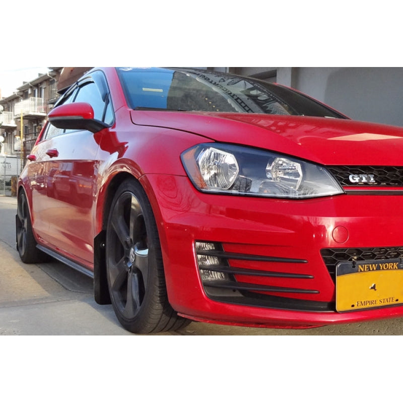 Rally Armor 15-21 VW Golf/GTI/TSI Black UR Mud Flap w/ Blue Logo - T1 Motorsports