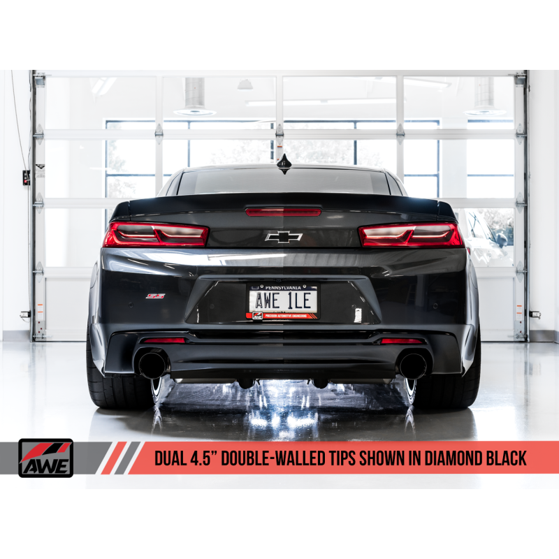 AWE Tuning 16-19 Chevrolet Camaro SS Axle-back Exhaust - Track Edition (Diamond Black Tips)