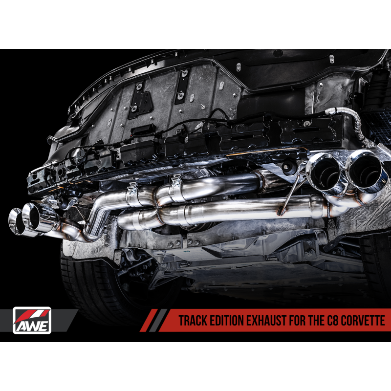 AWE Tuning 2020 Chevrolet Corvette (C8) Track Edition Exhaust - Quad Diamond Black Tips