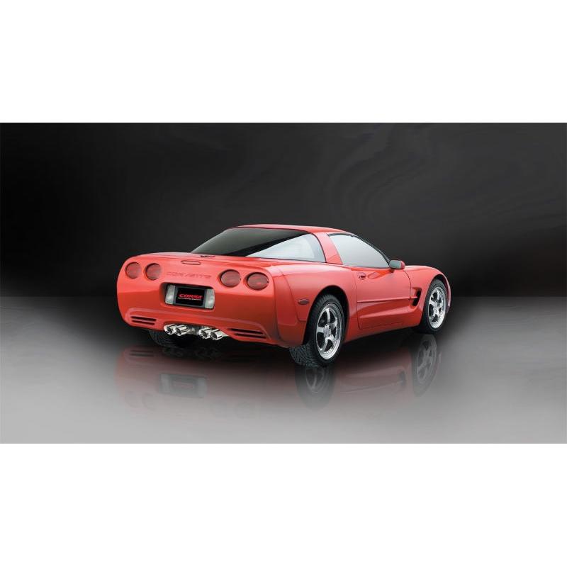 Corsa Xtreme Cat-Back Exhaust (Polished Twin 4.0" Tips) - 1997-2004 Chevrolet Corvette C5 Z06 5.7L V8