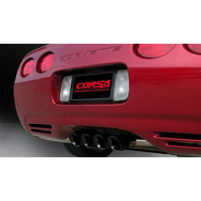 Corsa Sport Axle-Back Exhaust (Black Tips) - 1997-2004 Chevrolet Corvette C5 Z06 5.7L V8
