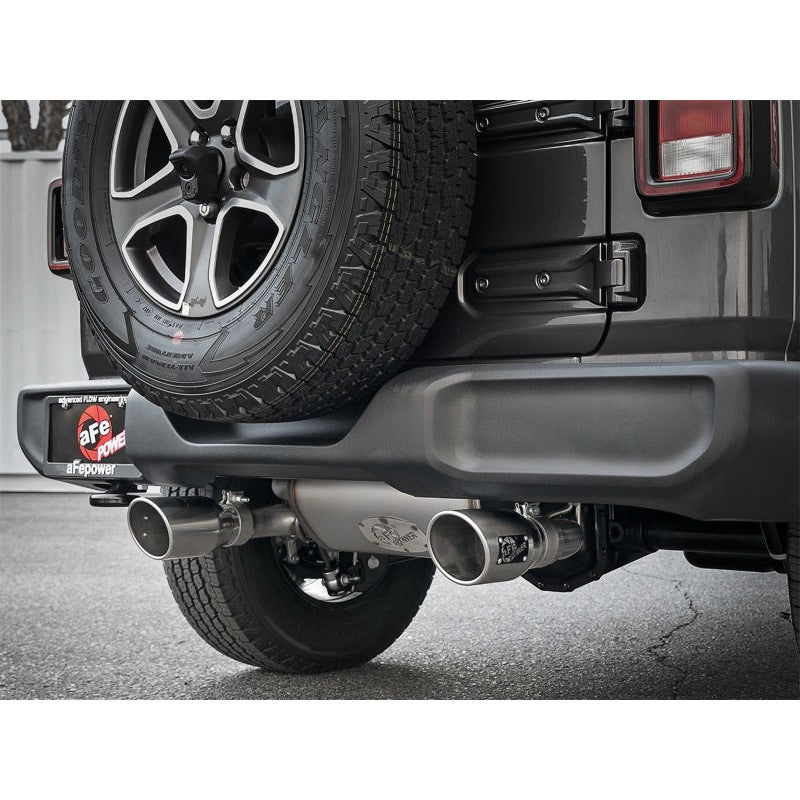 aFe Rebel Series 2.5in 409 SS Cat-Back Exhaust w/ Polished Tips 2018+ Jeep Wrangler (JL) V6 3.6L