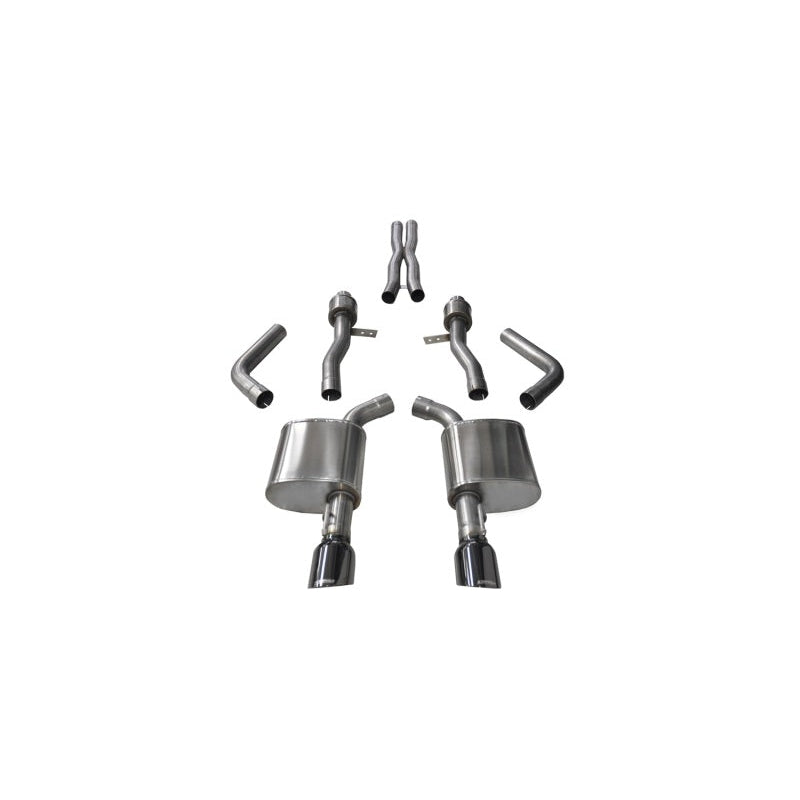 Corsa 15-16 Dodge Charger SRT / Scat Pack / R/T 6.4L Black Sport Cat-Back Exhaust - T1 Motorsports