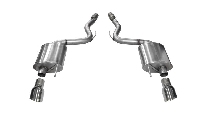 Corsa 3in Touring Axle Back Exhaust - Polished Dual Tips - 2015-2017 Ford Mustang GT 5.0