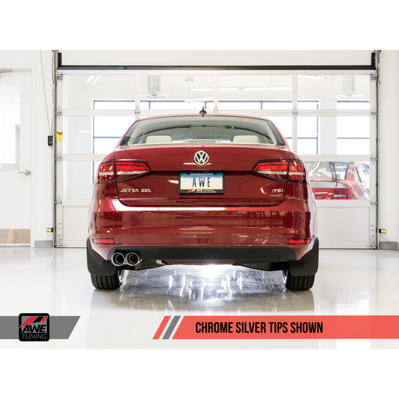 AWE Tuning Mk6 GLI 2.0T - Mk6 Jetta 1.8T Track Edition Exhaust - Polished Silver Tips