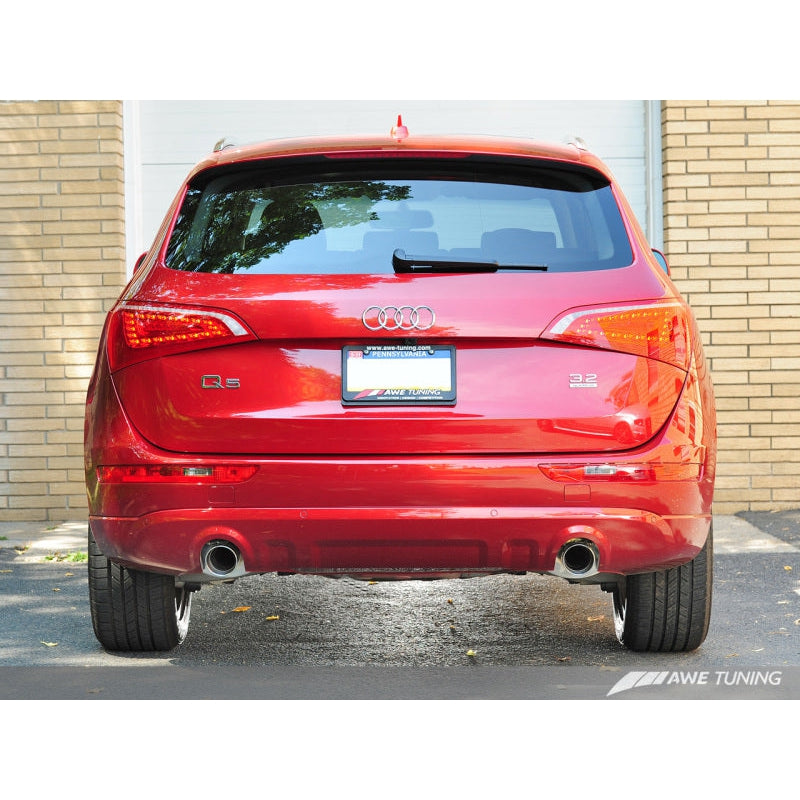 AWE Tuning Audi 8R Q5 3.2L Non-Resonated Exhaust System (Downpipe-Back) - Polished Silver Tips