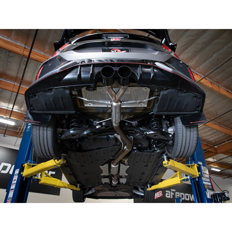aFe Takeda 2.5in 304SS Axle-Back Exhaust System 17-19 Honda Civic Type R L4-2.0L (t) - Black Tip