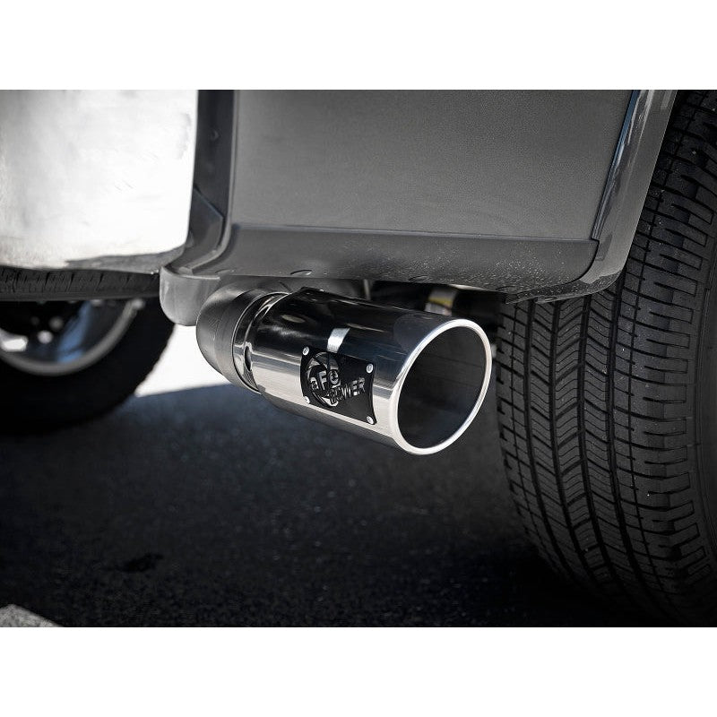 aFe Large Bore-HD 4in 409 SS DPF-Back Exh 18-19 Ford F-150 V6-3.0L (td) w/ Polished Tip