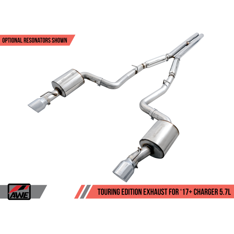 AWE Tuning 2017+ Dodge Charger 5.7L Track Edition Exhaust - Diamond Black Tips