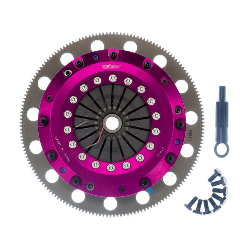 Exedy 11-16 Ford Mustang GT 5.0L Hyper Twin Cerametallic Clutch Sprung Center Disc Push Type Cover - T1 Motorsports