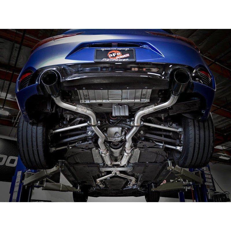 aFe POWER Takeda 2.5in 304 SS CB Exhaust w/ Black Tips 17-19 Infiniti Q60 V6-3.0L (tt)
