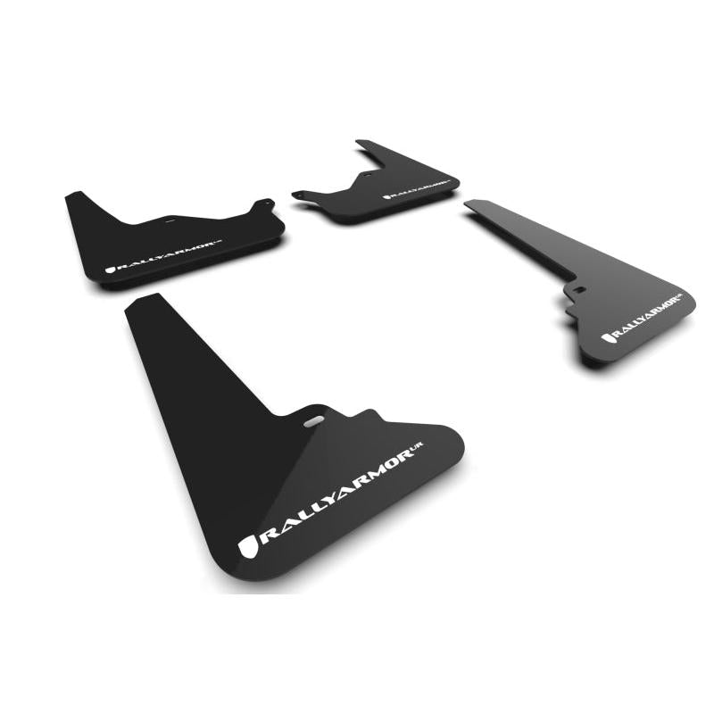 Rally Armor 21-23 Tesla Model S / S Plaid Black UR Mud Flap w/ White Logo