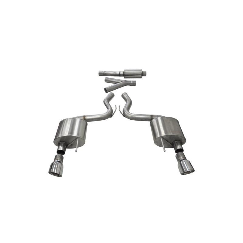 Corsa Sport 3in Cat-Back Dual Rear Exit Polished Tips - 2015-2023 Ford Mustang EcoBoost 2.3T