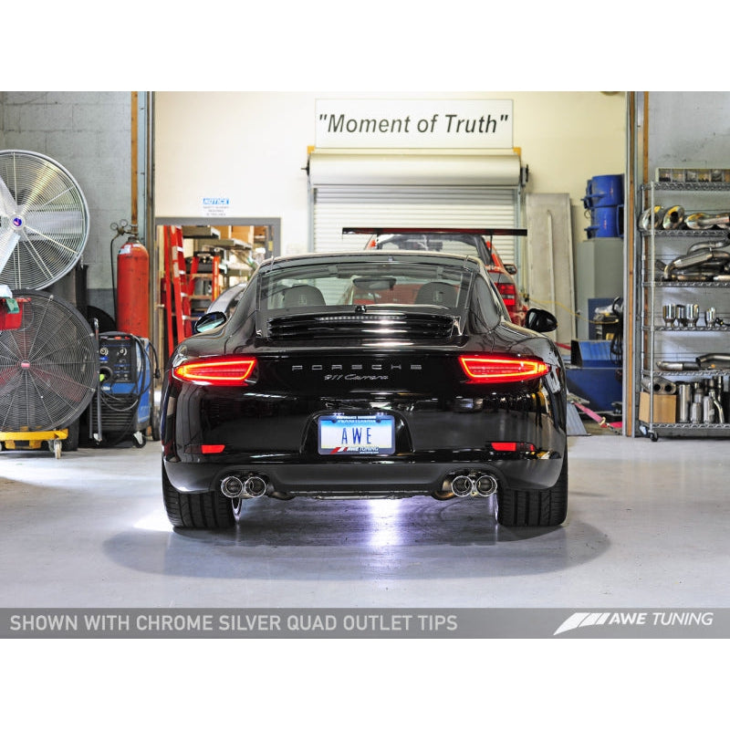 AWE Tuning Porsche 991 SwitchPath Exhaust for PSE Cars Chrome Silver Tips - T1 Motorsports