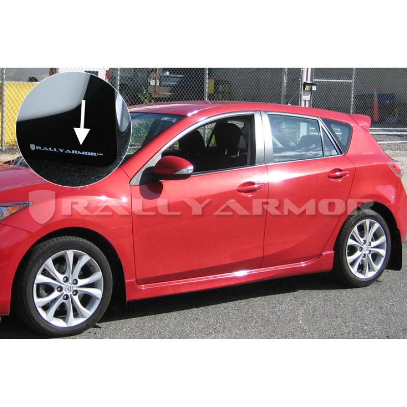 Rally Armor 10-13 Mazda3/Speed3 Black UR Mud Flap w/ White Logo - T1 Motorsports