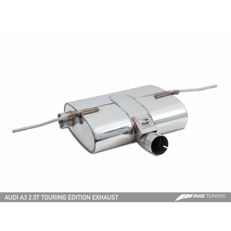 AWE Tuning Audi 8V A3 Touring Edition Exhaust - Dual Outlet Chrome Silver 90 mm Tips