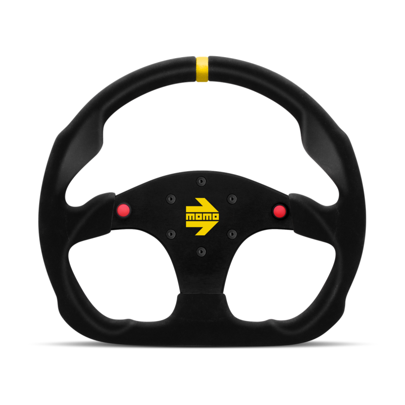 Momo MOD30 Buttons Steering Wheel 320 mm - Black Suede/Black Spokes/1 Stripe
