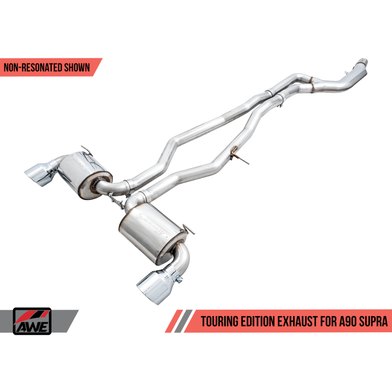 AWE 2020+ Toyota Supra A90 Non-Resonated Touring Edition Exhaust - 5in Diamond Black Tips