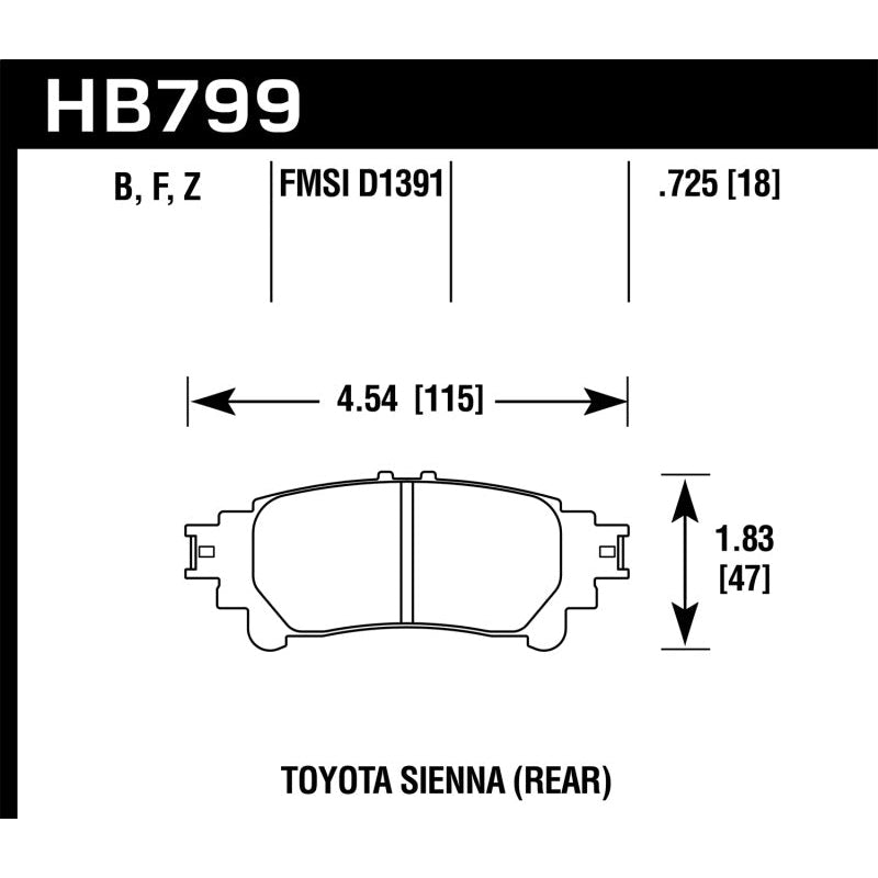Hawk 14-16 Toyota Highlander Performance Ceramic Street Rear Brake Pads - T1 Motorsports