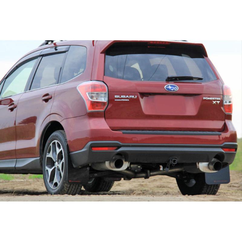 Rally Armor 14-18 Subaru Forester Black Mud Flap w/ Red Logo