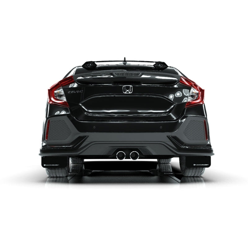 Rally Armor 17-21 Honda Civic Sport & Touring (Hatch) Black UR Mud Flap w/ White Logo - T1 Motorsports