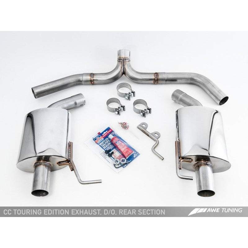 AWE Tuning VW CC Touring Edition Exhaust Dual Outlet - Chrome Silver Tips