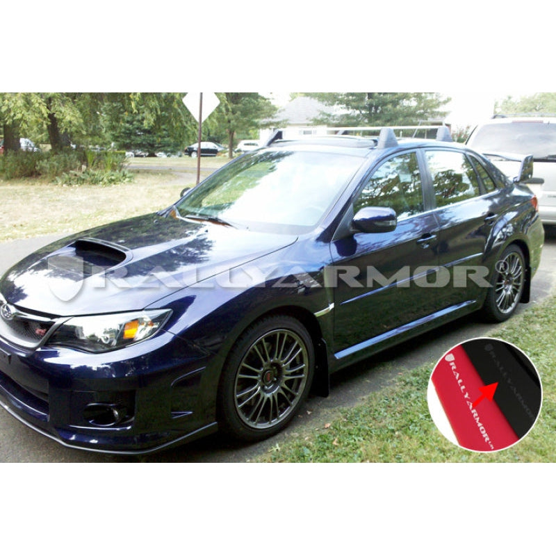 Rally Armor 11-14 Subaru WRX/STI (Sedan Only) Black UR Mud Flap w/ Grey Logo - T1 Motorsports