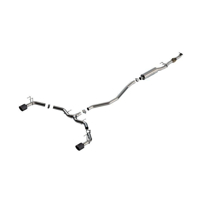 Borla S-Type Catback Exhaust (Carbon Fiber Tips) - 2023+ Integra/2022-2023 Civic Si 1.5L 4 CYL. MT FWD 4DR