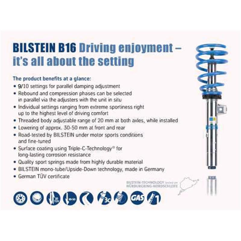 Bilstein B16 2010 Mercedes-Benz E350 Base Sedan Front and Rear Suspension Kit