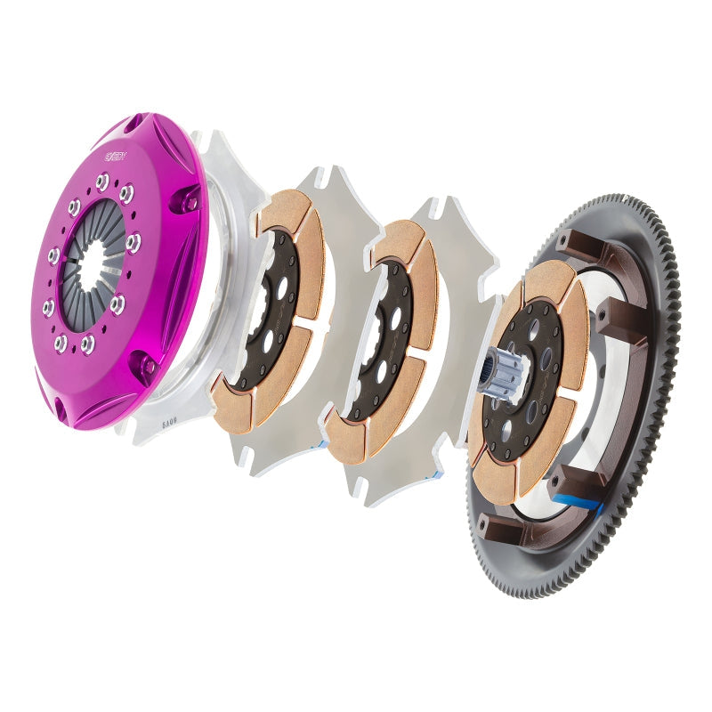 Exedy 1986-1989 Mazda RX-7 R2 Hyper Triple Cerametallic Clutch Rigid Disc Push Type Cover - T1 Motorsports