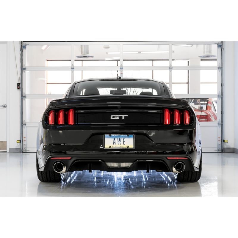 AWE Tuning S550 Mustang GT Cat-back Exhaust - Track Edition (Chrome Silver Tips)