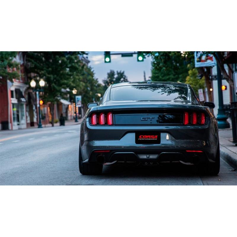 Corsa 3in Sport Cat-Back Exhaust Dual Rear Exit w/ Black Tips - 2015-2017 Ford Mustang GT Coupe 5.0L