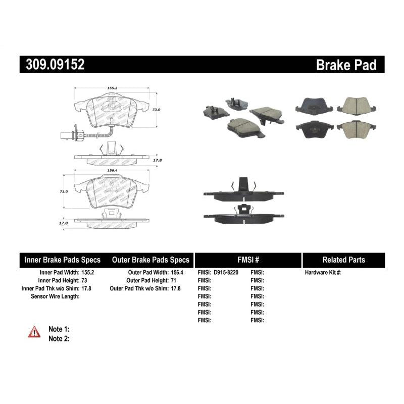 StopTech Performance 07-09 Mazda 3 Front Brake Pads