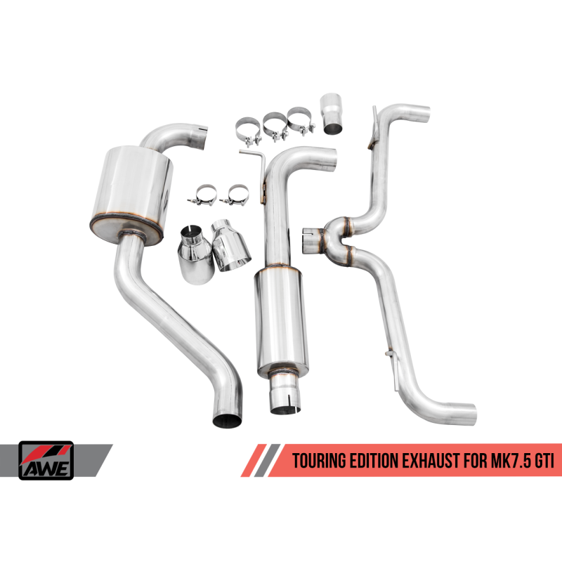 AWE Tuning Volkswagen GTI MK7.5 2.0T Touring Edition Exhaust w/Chrome Silver Tips 102mm