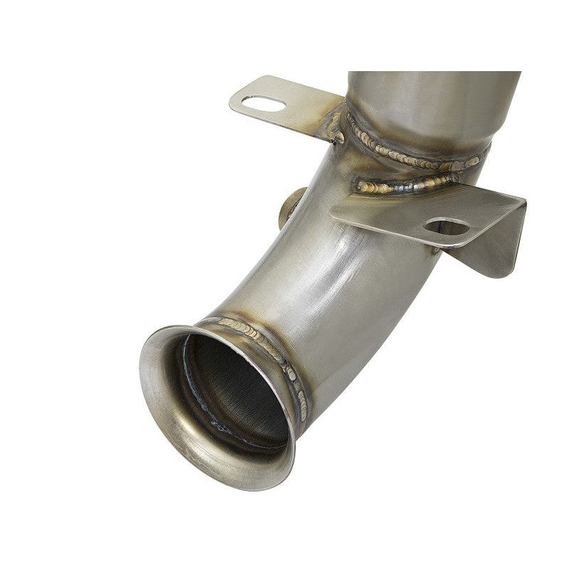 aFe Twisted Steel Down Pipe 2-1/2in 304 Stainless Steel w/ Cat - 09-15 MINI Cooper - T1 Motorsports