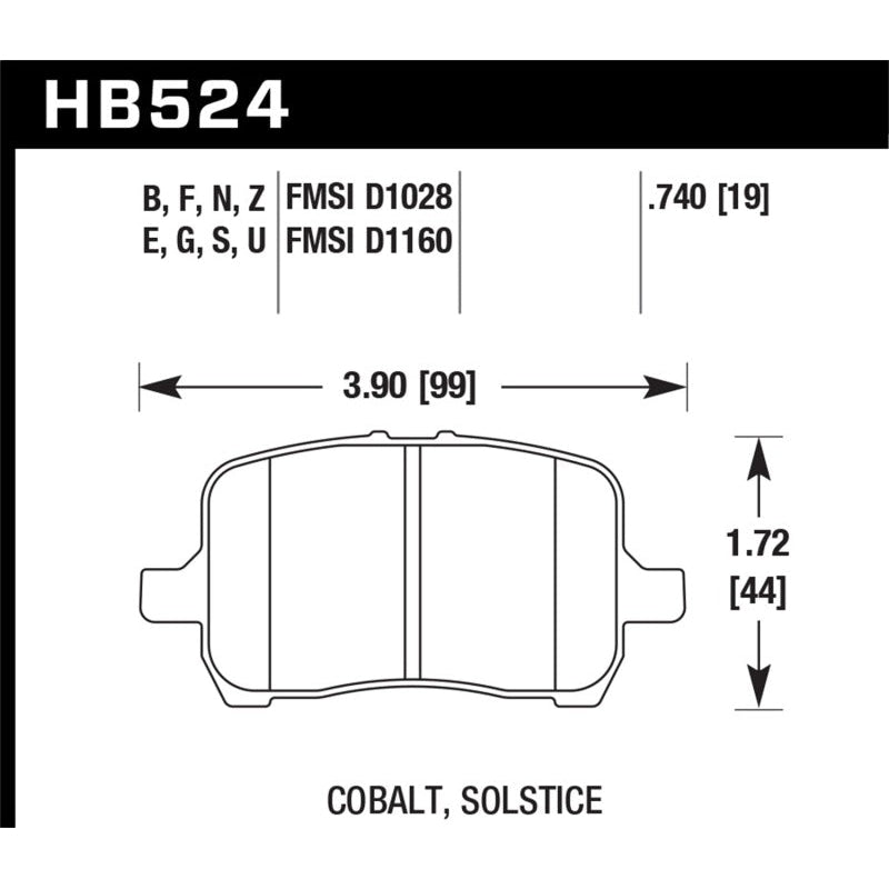 Hawk 05-07 Cobalt SS / 08-09 HHR / 04+ Malibu / 07A+ G5 GT / 06+ G6 / HPS Street Front Brake Pads - T1 Motorsports