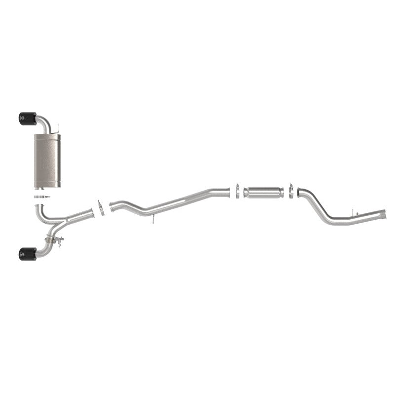 aFe POWER Takeda 2021 Toyota Supra 2.0L (t) 2.5in-3in 304 SS CB Exhaust w/ Black Tips