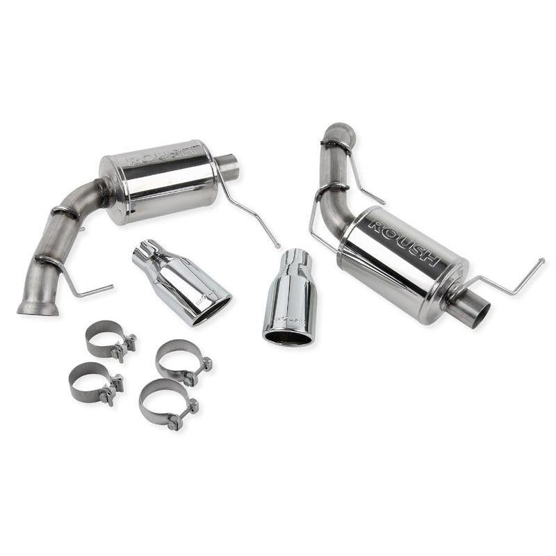 ROUSH 2011-2014 Ford Mustang V8 Enhanced Sound Dual Axle-Back w/ Round Tips