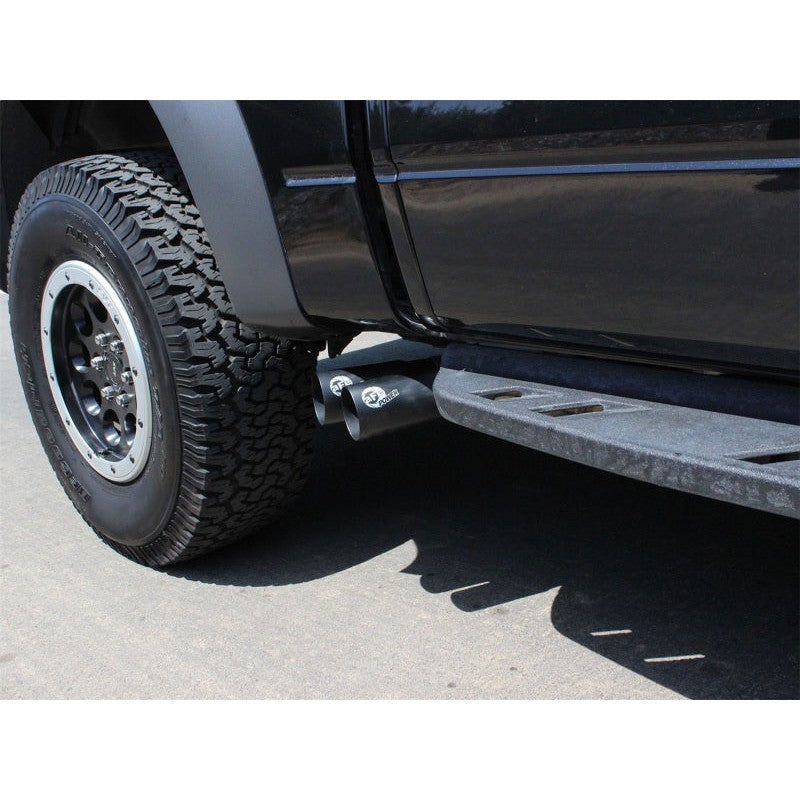 aFe Rebel Series Exhaust SS Front Side Exit CB w/ Black Tips 10-14 Ford F150 Ecoboost V8 6.2L