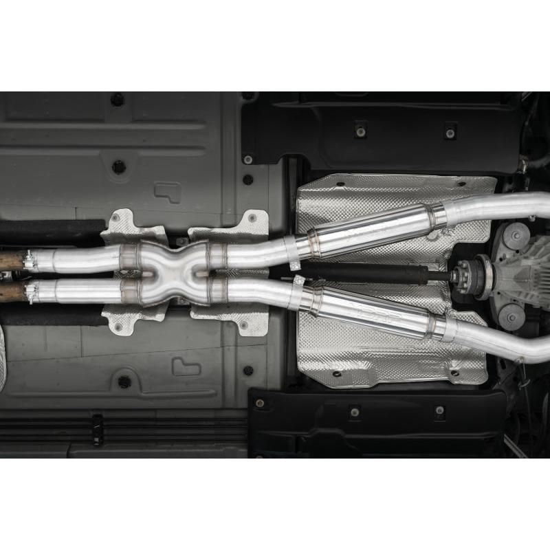 MBRP 15-16 Dodge Challenger RT 5.7L T304 SS 3in Dual Rear Cat-back CF Quad Tips - Street - T1 Motorsports