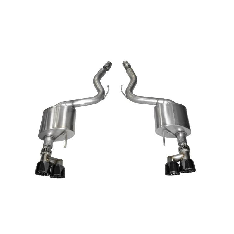 Corsa Sport 3in Axle Back Exhaust Black Quad Tips- 2015-2023 Ford Mustang GT 5.0
