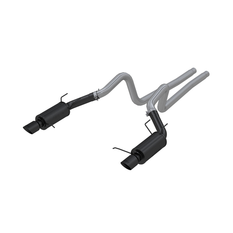 MBRP 11-14 Ford Mustang GT 5.0L 3in Cat Back Dual Split Rear Street Version 4in Tips - Black - T1 Motorsports