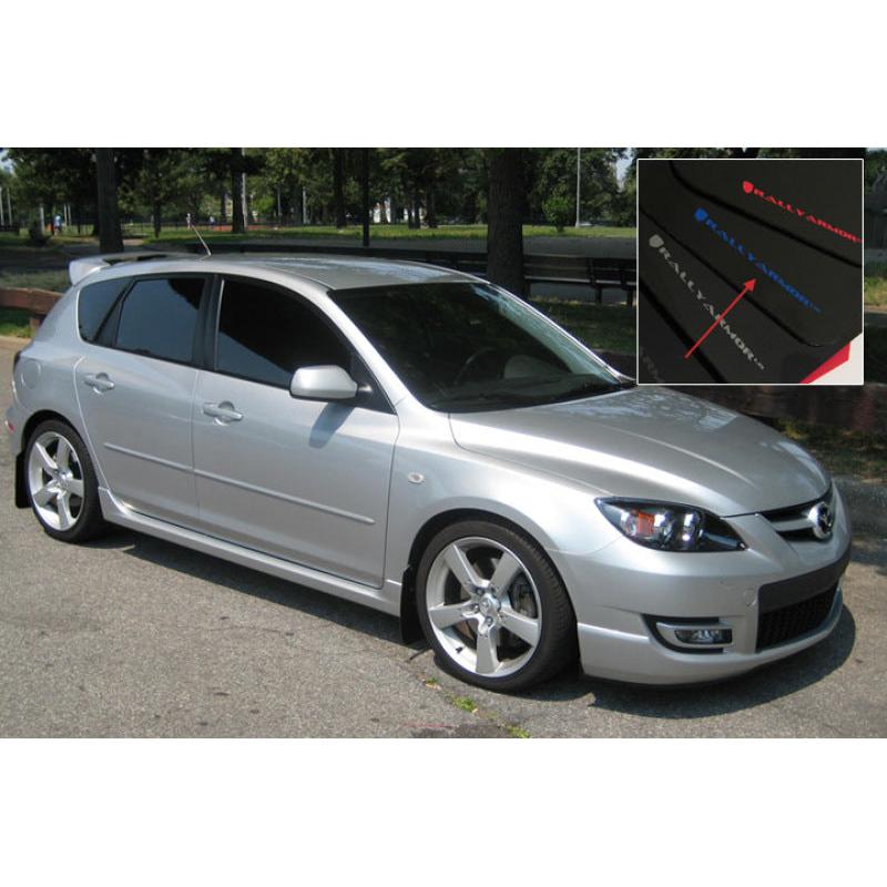 Rally Armor 04-09 Mazda3/Speed3 Black UR Mud Flap w/ Blue Logo