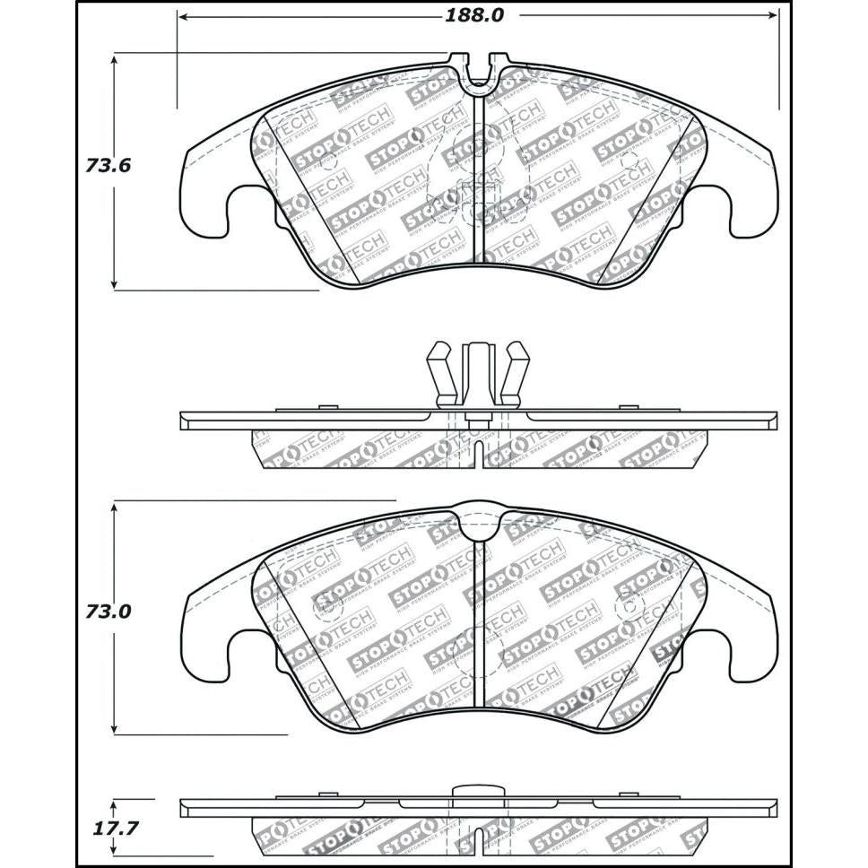 StopTech Performance 08-10 Audi A5 / 10 S4 / 09-10 Audi A4 (except Quattro) Front Brake Pads