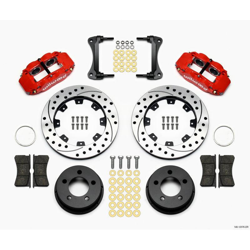 Wilwood Narrow Superlite 4R Front Kit 12.19in Drilled Red 87-89 Jeep YJ - T1 Motorsports