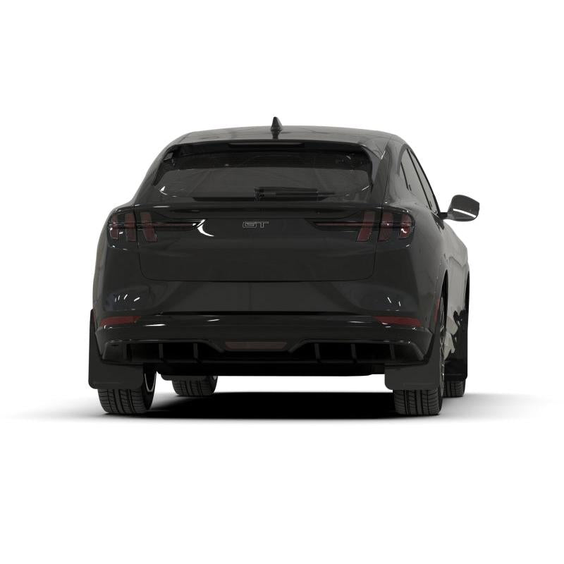 Rally Armor 21-23 Ford Mustang Mach-E Black UR Mud Flap w/ Metallic Black Logo