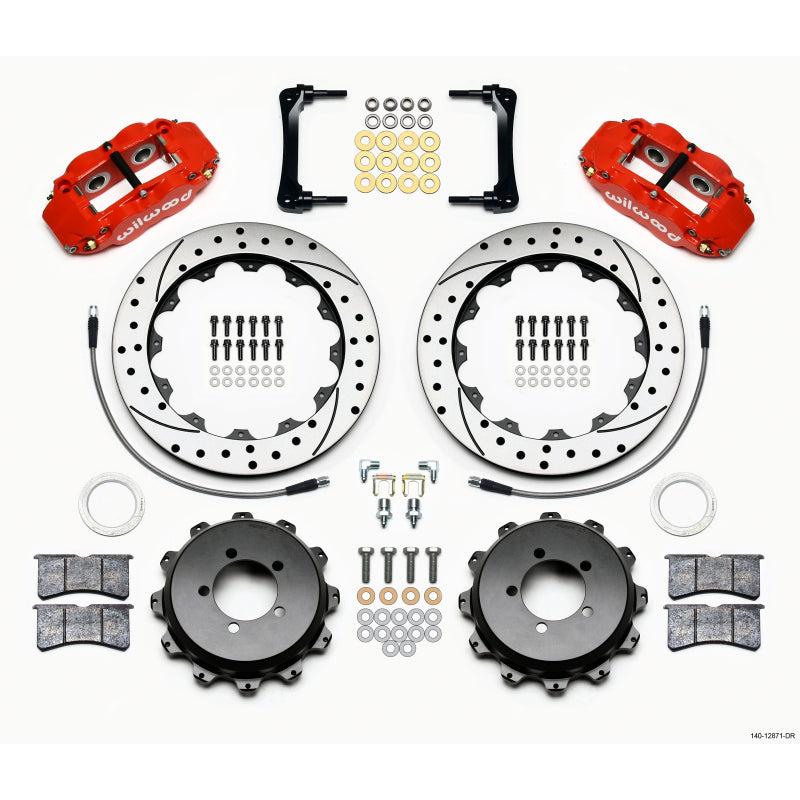 Wilwood Narrow Superlite 4R Rear Kit 12.88in Drilled Red 2012-Up Toyota / Scion FRS w/Lines - T1 Motorsports