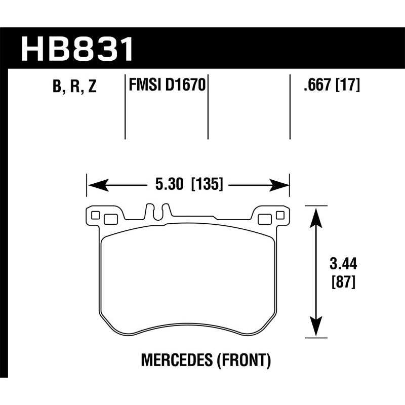 Hawk 13-17 Mercedes-Benz SL550 HPS 5.0 Front Brake Pads - T1 Motorsports